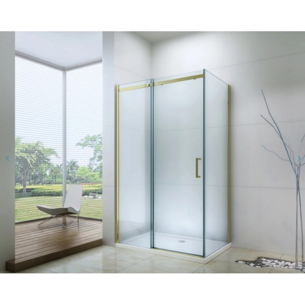 MEXEN OMEGA SHOWER ENCLOSURE WITH SLIDING DOORS/ TRANSPARENT GOLD/MANY SIZES AVAILABLE