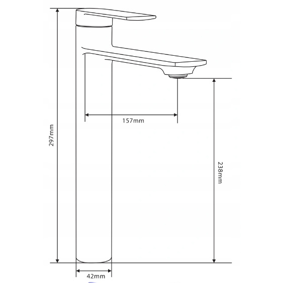 MEXEN  ZERO BASIN TAP TALL-BLUE/CHAMELEON