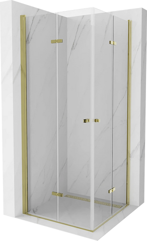 MEXEN LIMA DUO SHOWER ENCLOSURE FOLDING DOORS/ TRANSPARENT/GOLD