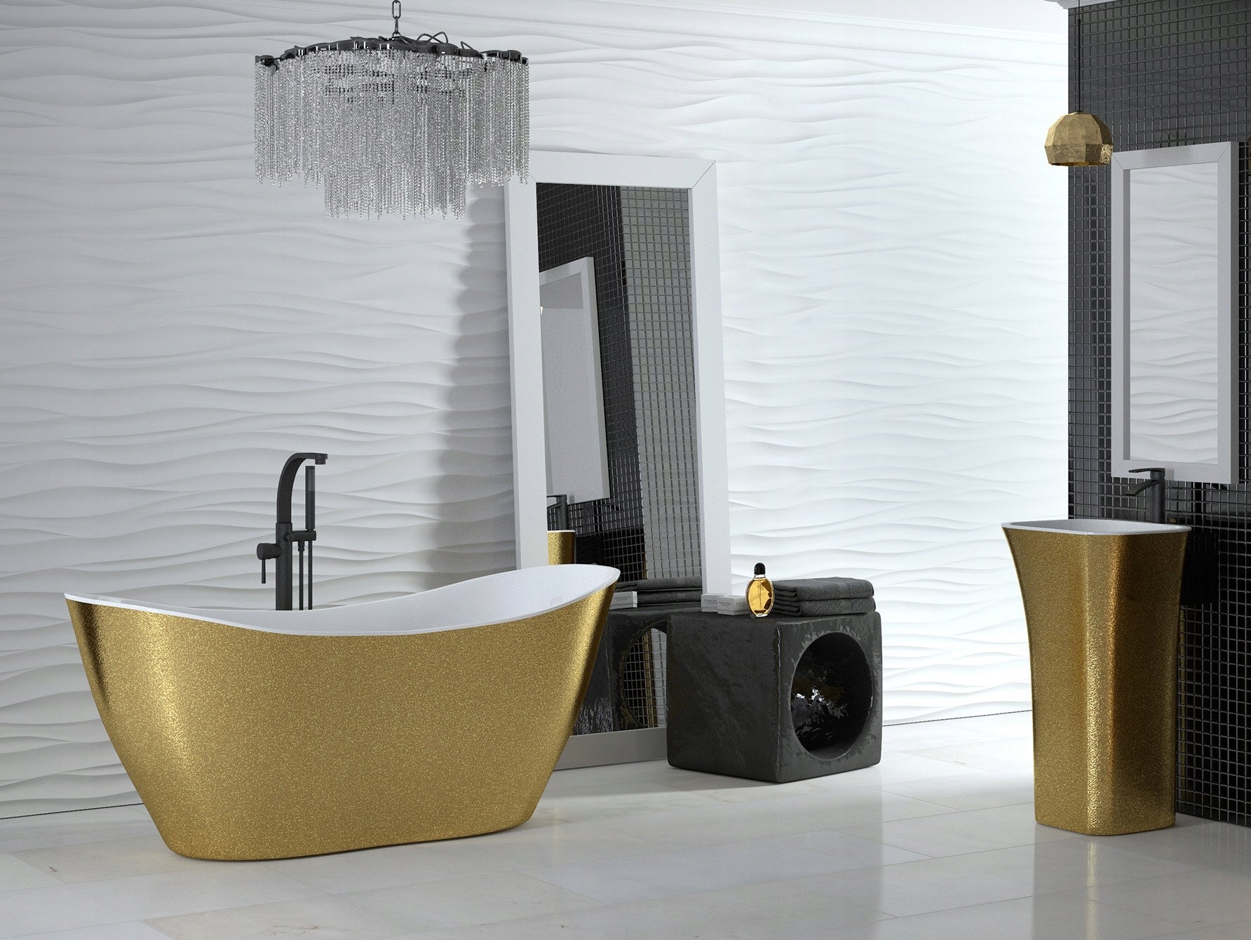 GOYA FREESTANDING BATH GOLD/ 1600mm X 700mm